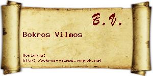 Bokros Vilmos névjegykártya