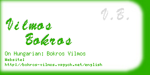 vilmos bokros business card